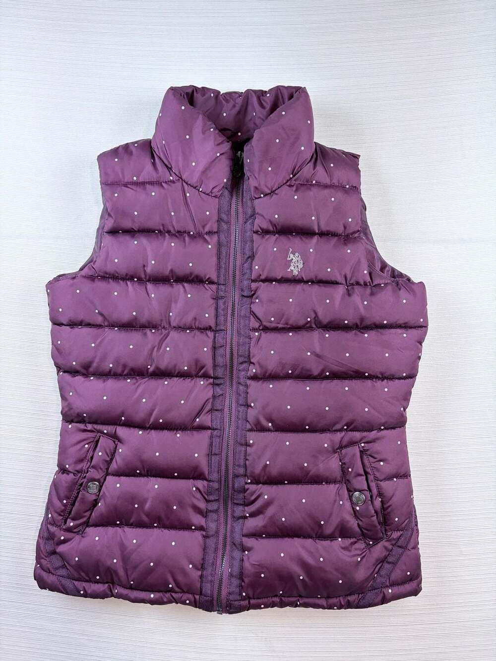 U.S. Polo Assn. Purple Polka Dot Puffer Vest